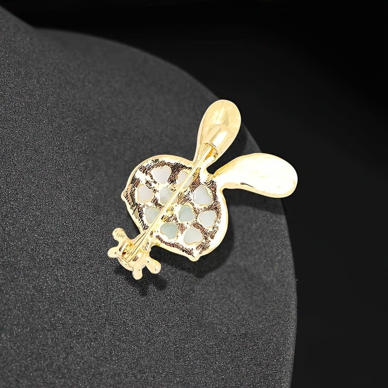 Rhinestone Rabbit Metal Pin Decorative Clothes Holiday Gift