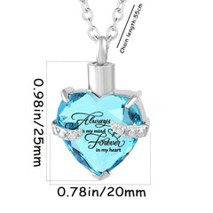 Heart Cremation Urn Necklace For Ashes - Memorial Pendant With Fill Kit