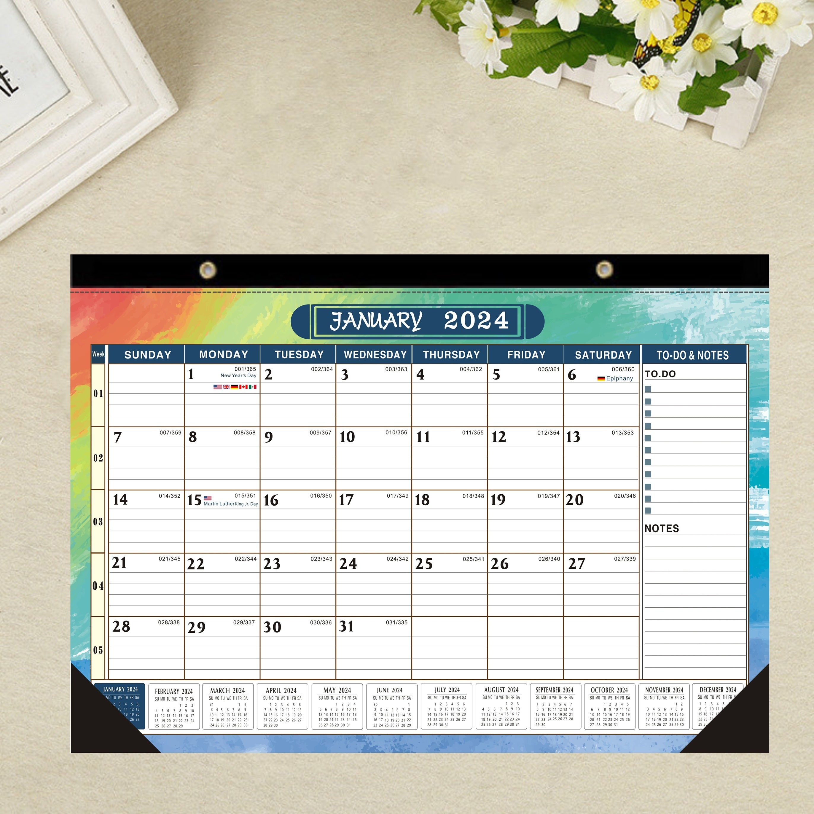 18 Months Wall Calendar 17 X 12 Inch Heavy Paper