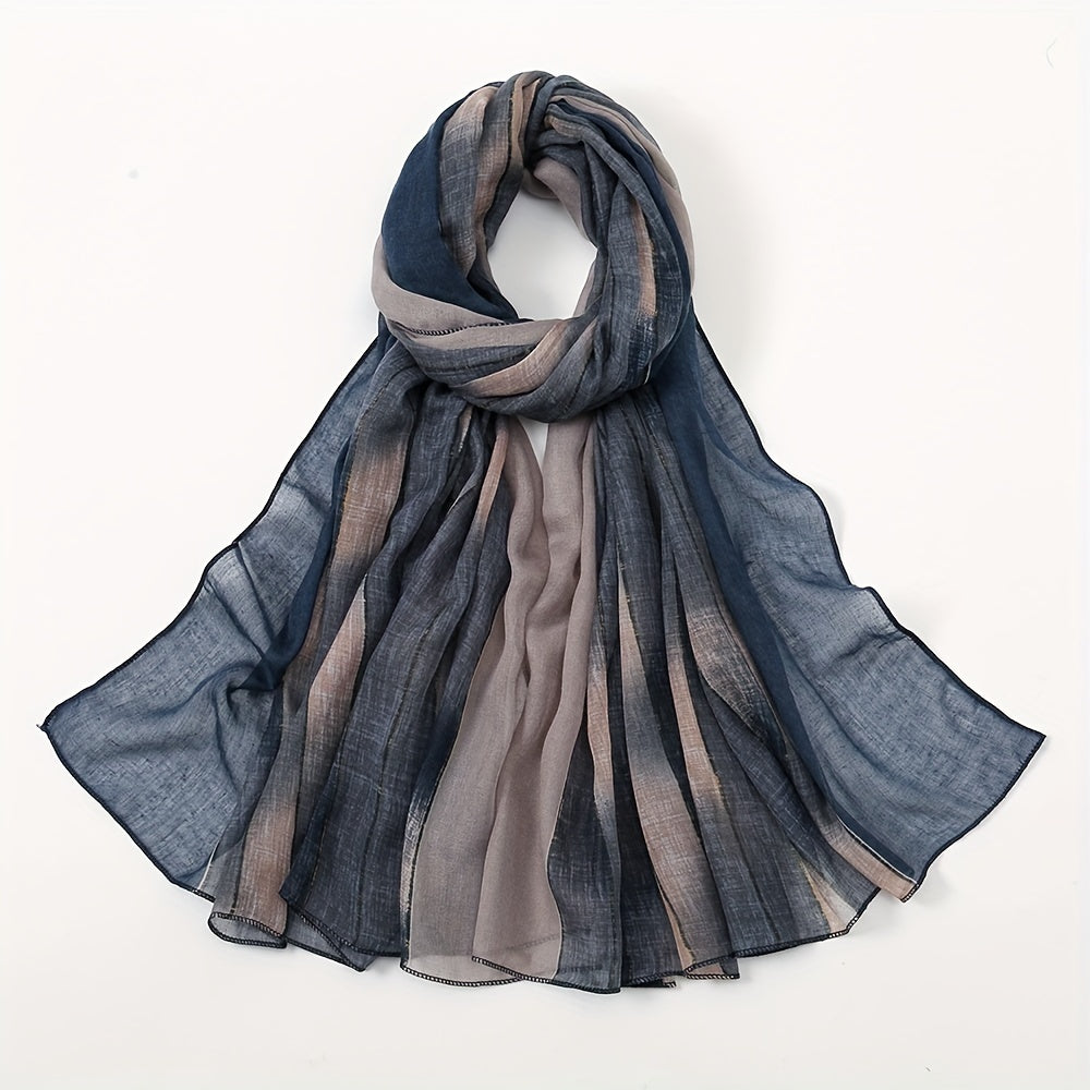 Vintage Gradient Scarf Casual Shawl Breathable Windproof Head Wrap