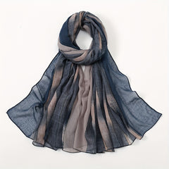 Vintage Gradient Scarf Casual Shawl Breathable Windproof Head Wrap