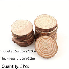 3 Thick Pine Wood Slices Circles With Tree Bark Log Discs DIY Crafts