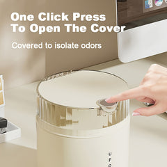 Desktop Trash Can With Lid Waste Bin Home Garbage Basket