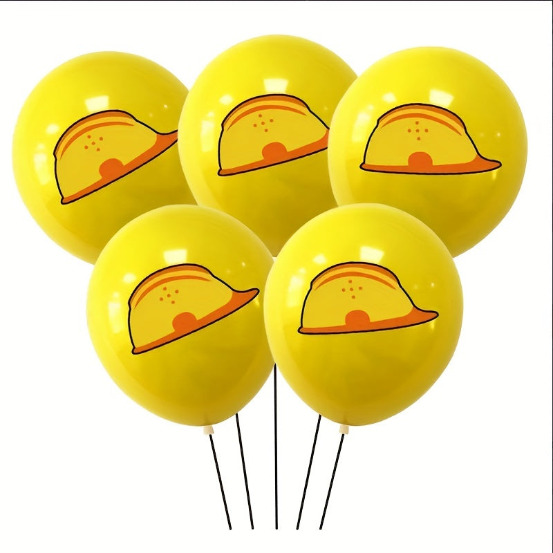 15pcs Orange Construction Theme Latex Balloons for Birthday Party Decor