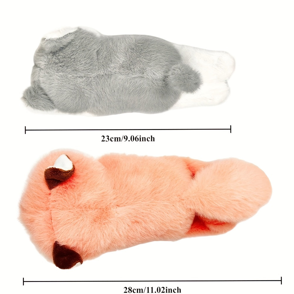 2pcs Plush Fox Dog Squeeze Hand Toy Soft Red & Fur Mixed Colors