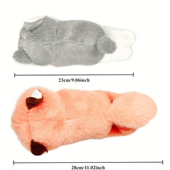 2pcs Plush Fox Dog Squeeze Hand Toy Soft Red & Fur Mixed Colors