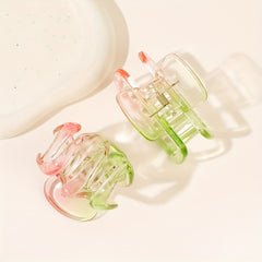 4pcs Transparent Hair Claw Hollow Shark Claw Gradient Hair Claw