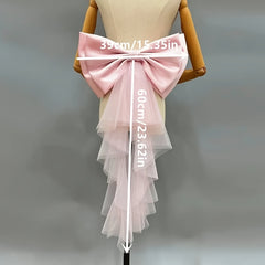 Royal Court Style Bridal Accessory Mesh Bowknot Tulle Waistband
