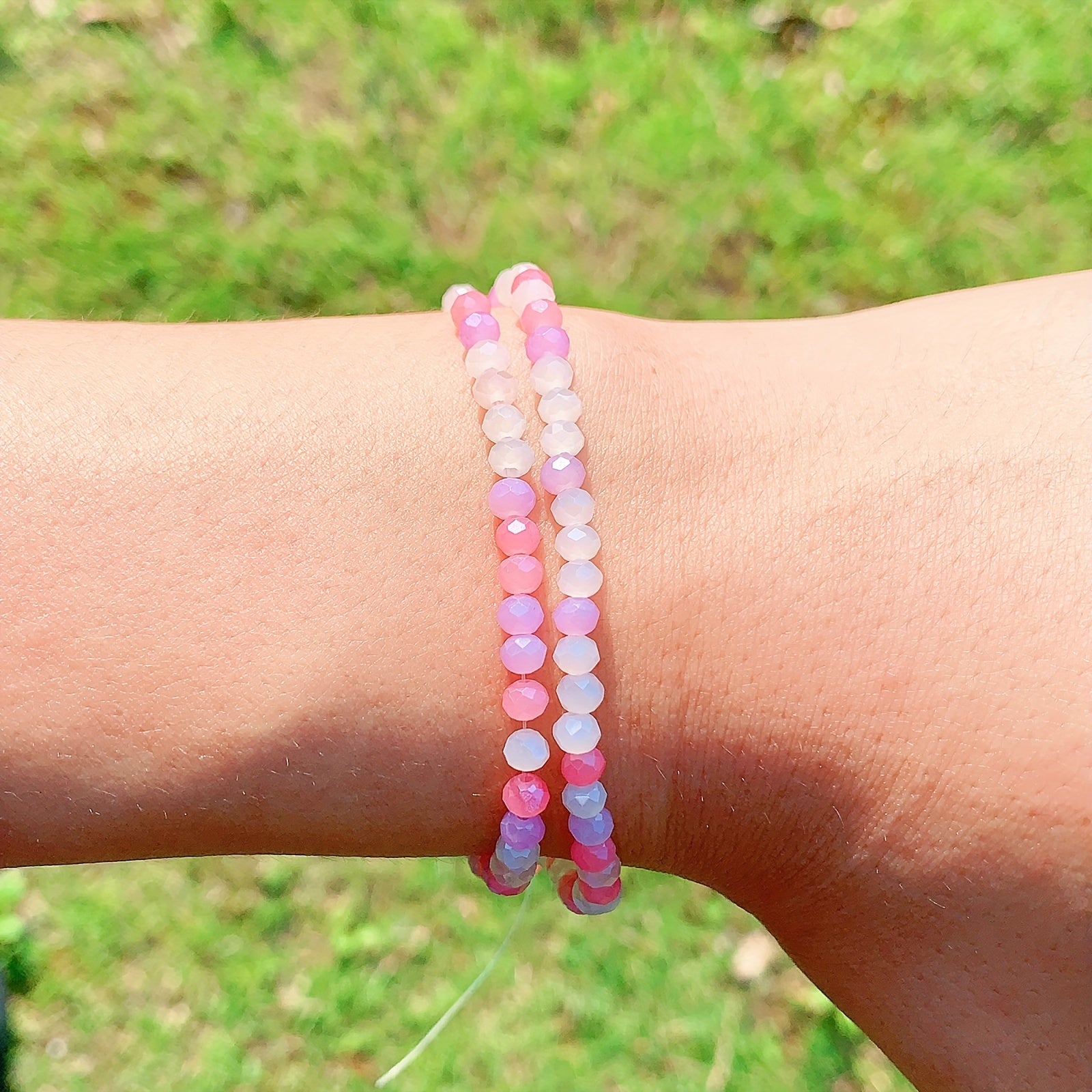 100pcs 4mm Pink & Mixed Faceted Glass Beads - DIY Jewelry Spacer Beads