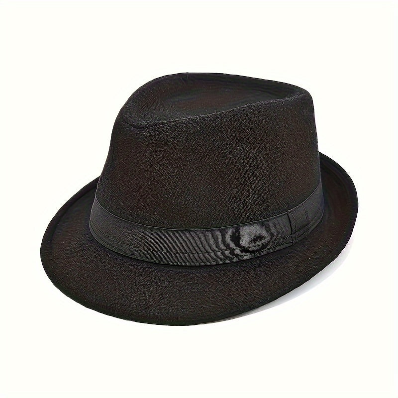 Men's Vintage Jazz Hat Short Brim Fedora Hat
