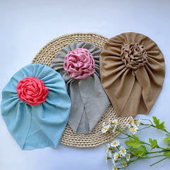 Soft Elastic Strip Flower Baby Hat For Girl