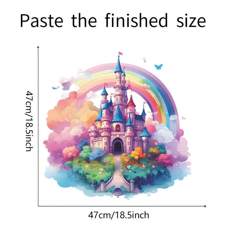 Castle Wall Stickers Rainbow Clouds Bridge Decals