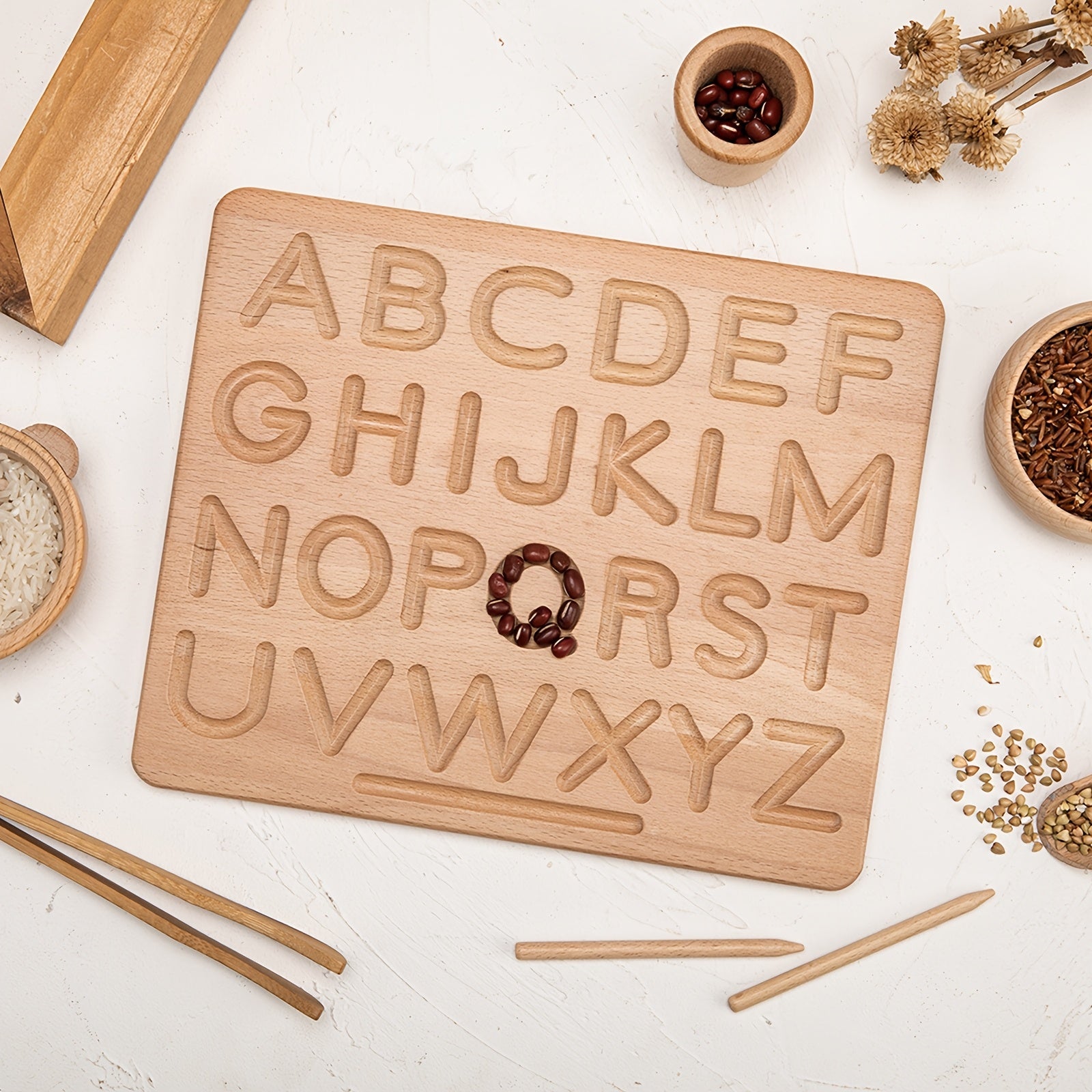 Wooden Alphabet Tracing Board - Improve Writing Skills - Ideal Gift