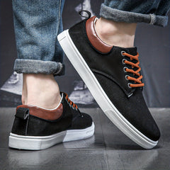 Men's Lace Up Canvas Sneakers Skate Shoes Good Grip Breathable