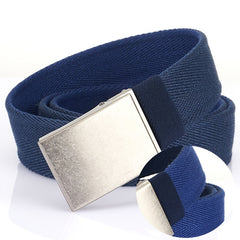 Youth Men's Silver Buckle Canvas Belt