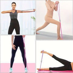 2pcs Elastic Resistance Band 8 Levels Full Body Workout Home Gym Pilates Yoga