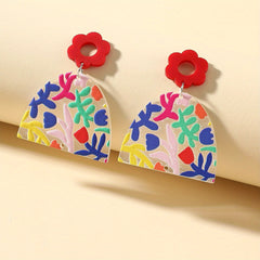 Flower Acrylic Dangle Earrings For Women