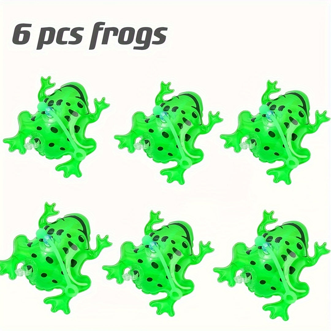 6pcs Mini Inflatable Frog Toys Animal Ornaments Decorative Balloons