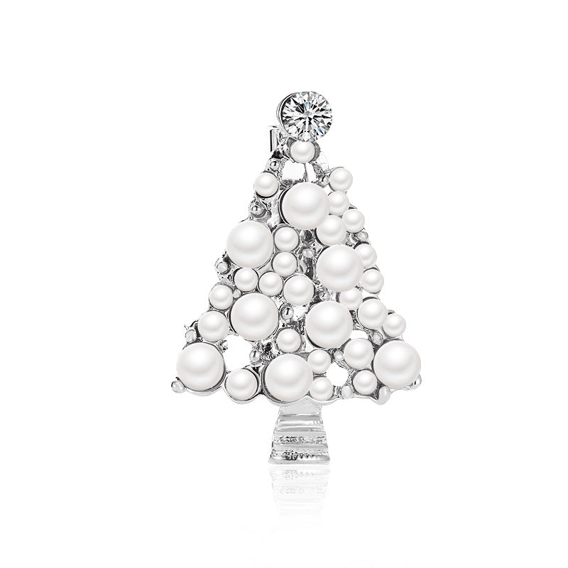 Christmas Pearl Tree Brooch
