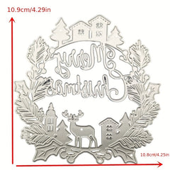 1pc Christmas House Deer Etching Cutting Mold Stencil