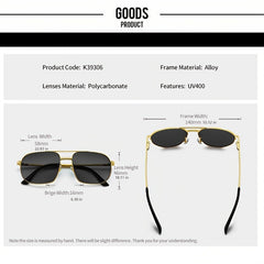 Square Metal Sun Glasses Gradient Double Bridge Punk Eyewear