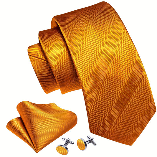 Barry Wang Men's Tie Cufflinks Handkerchief Set