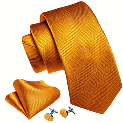 Barry Wang Men's Tie Cufflinks Handkerchief Set