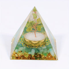 Tree Of Life Orgone Pyramid with Amethyst Ball