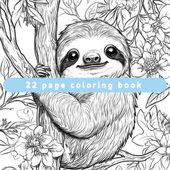 XF Sloth Coloring Book 22 Pages Adult Relaxation