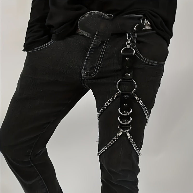 Punk Style Double Layer Tassel Metal Chain Hip Hop Retro Jeans Pendant