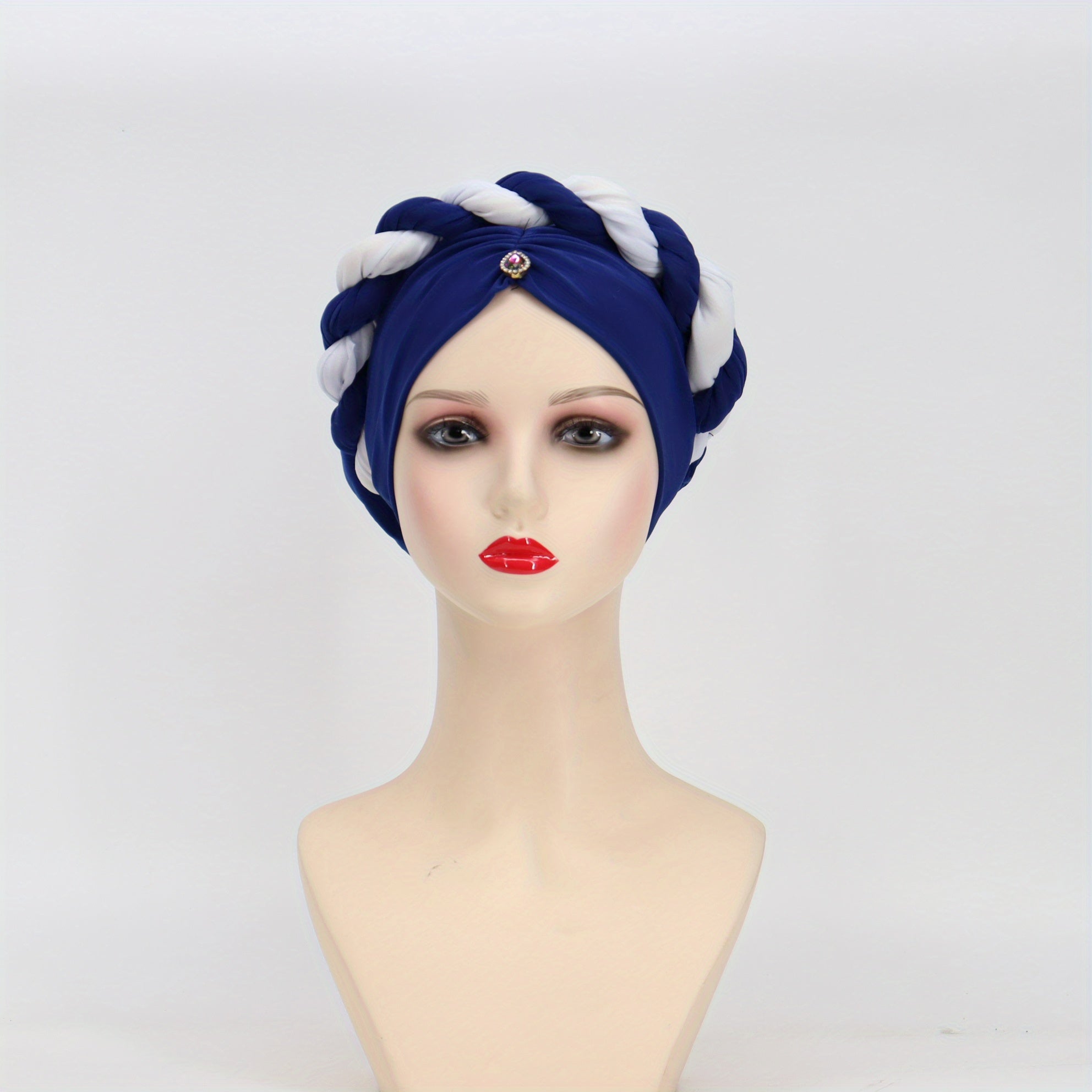 Crystal Pendant Turban Cap Elastic Head Wrap Ramadan Head Scarf