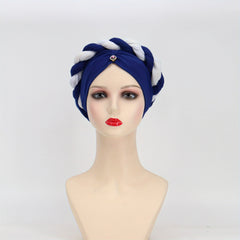 Crystal Pendant Turban Cap Elastic Head Wrap Ramadan Head Scarf