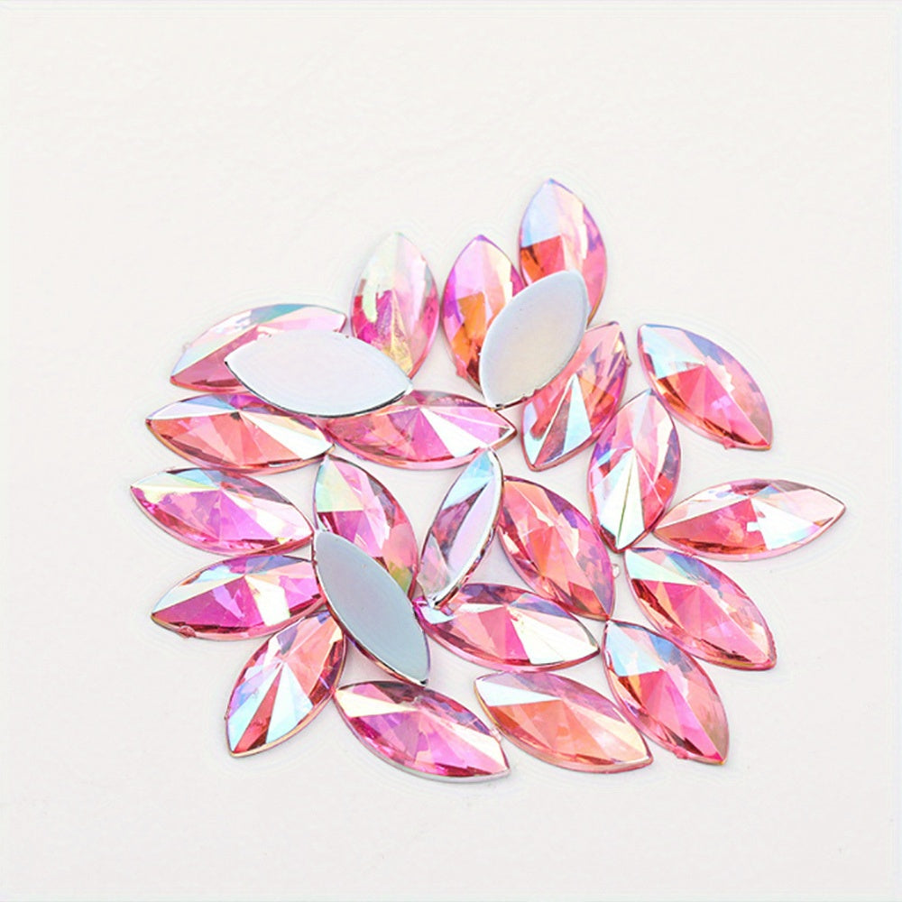 30pcs Colorful Horse Eye Rhinestone Charms for DIY Jewelry Making