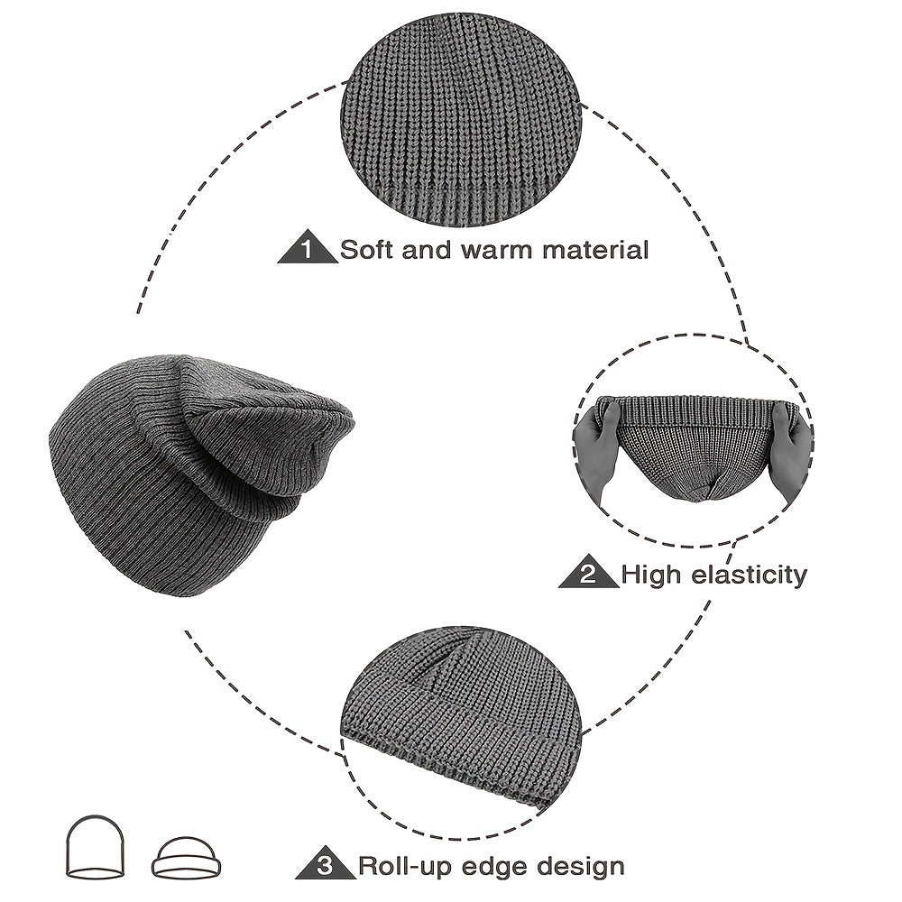 Soft Winter Beanie Hat for Men Women