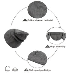 Soft Winter Beanie Hat for Men Women