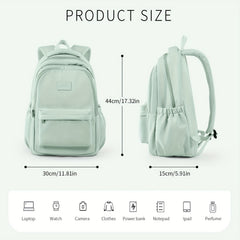 Preppy Zipper Storage Backpack All Match Daypack Travel Bag