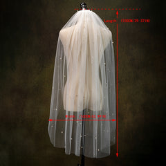1 Meter Long Wedding Veil with Hair Comb Sheer Tulle Bridal Accessory