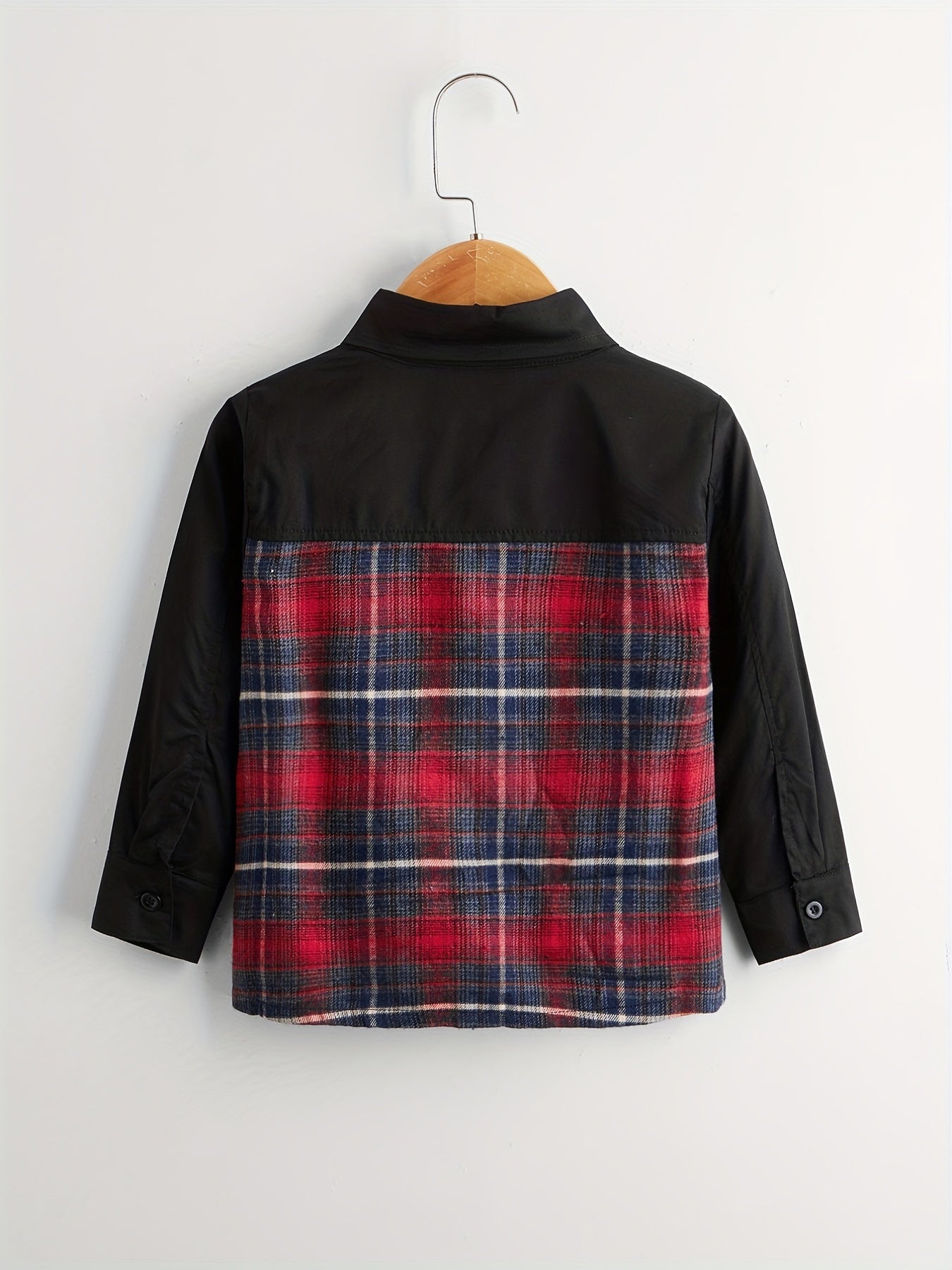 Girls Plaid Shirt Top Collared Long Sleeve