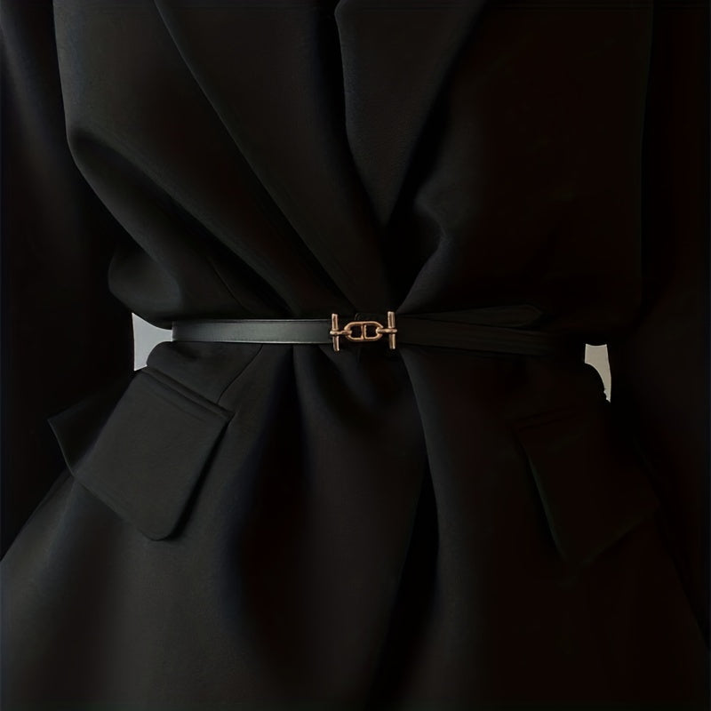 Women's Leather Thin Belt Casual Decorative Waistband