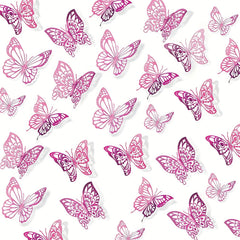 72pcs 3D Butterfly Wall Decor Stickers Silvery Party Decorations