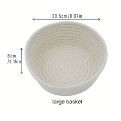 3pcs Cotton Rope Woven Storage Basket Bedside Coffee Table Sundries Handwoven St