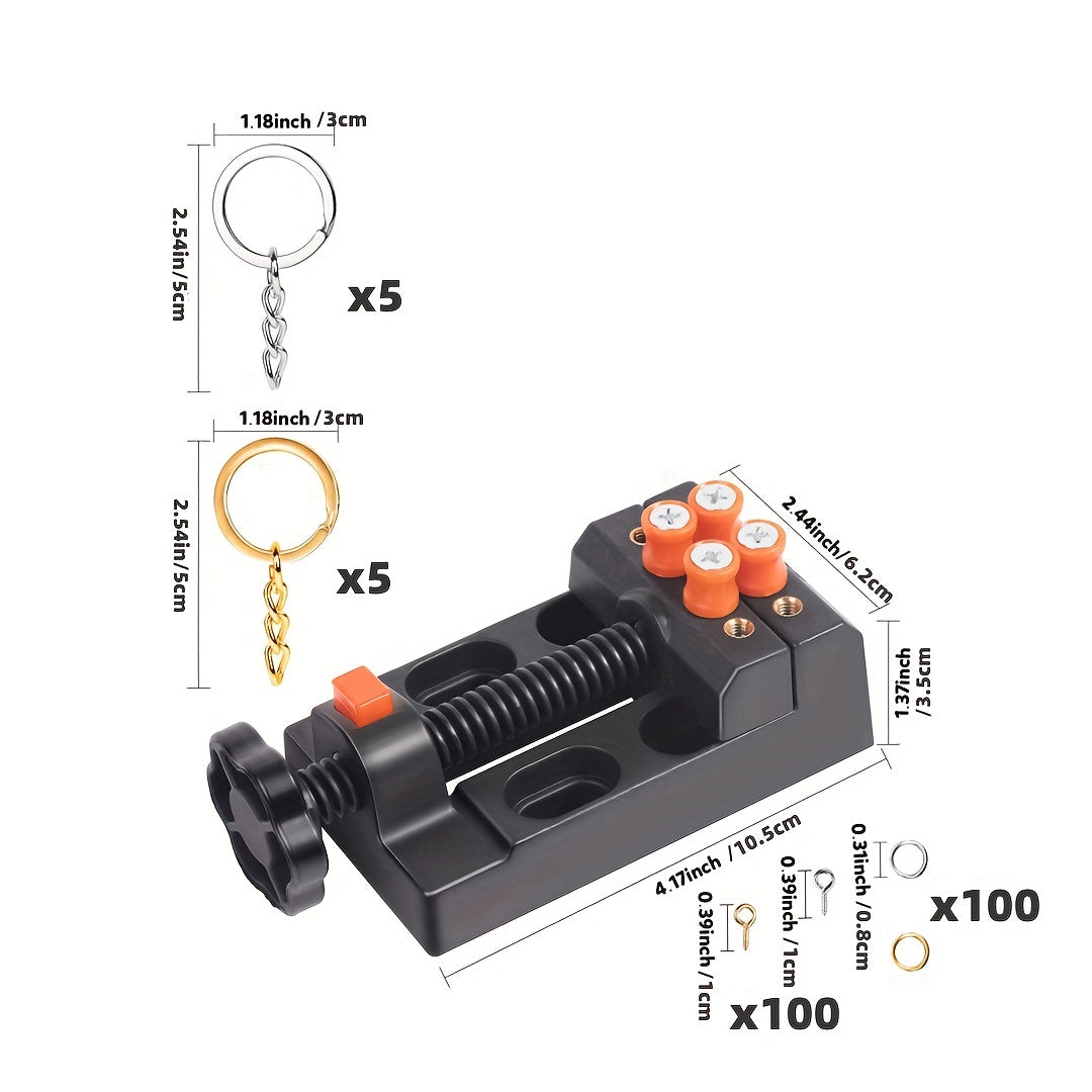 Pin Vise Hand Drill 10pcs Bit Drill Press Vise 210 PCS Keychain Supplies