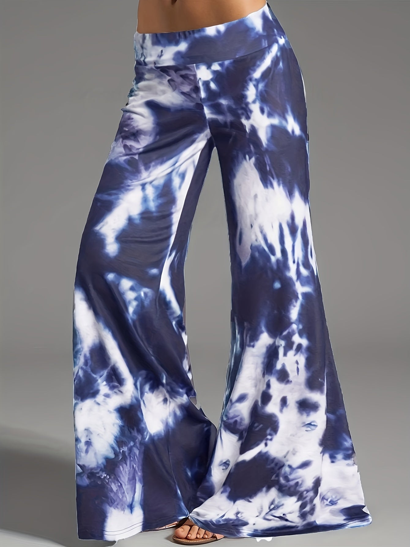  Women's Stretch Tie Dye Fitness Flared Leg Pants