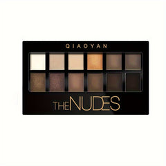 12-Color Nude Eyeshadow Palette with Mirror & Brush