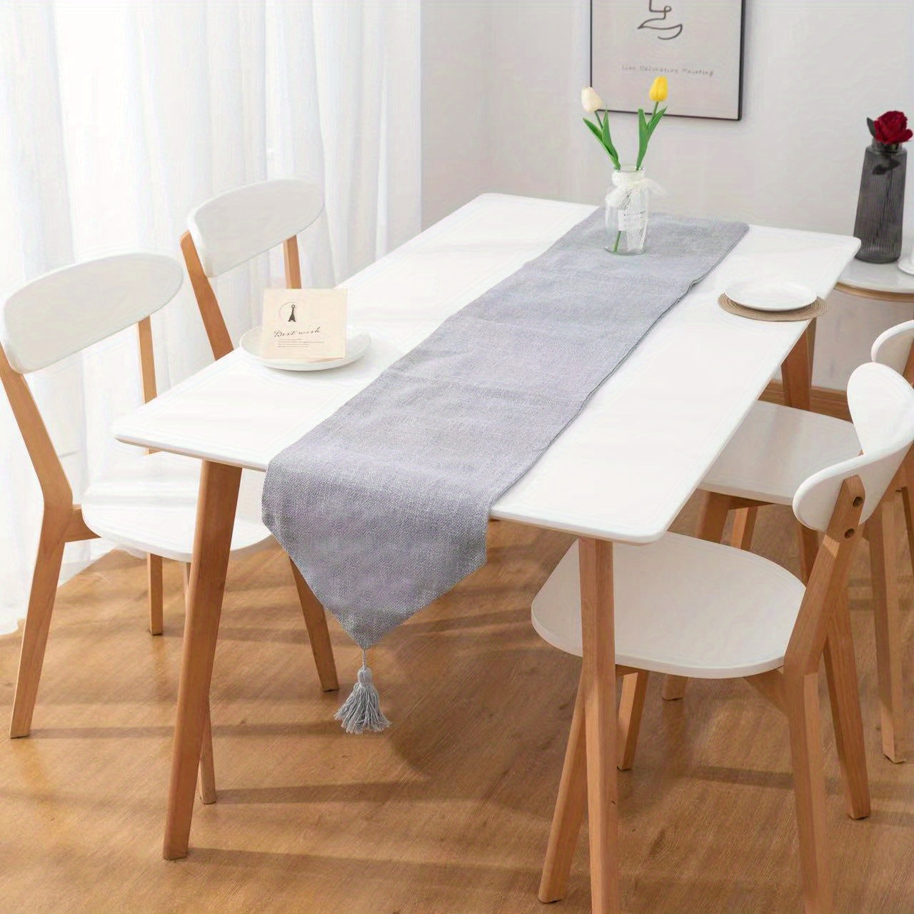 Polyester Table Runner Burlap Solid Table Runner Room Decor