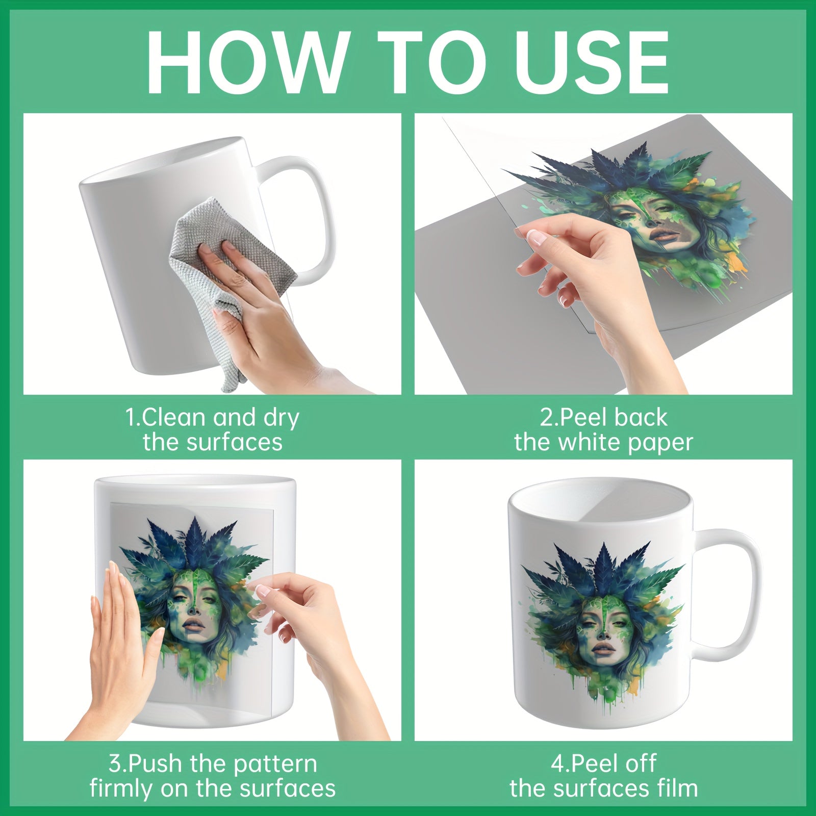 12pcs UV DTF Cup Wrap Transfer Paper for Mug Water Bottle Laptop DIY Decor