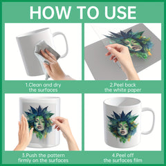12pcs UV DTF Cup Wrap Transfer Paper for Mug Water Bottle Laptop DIY Decor