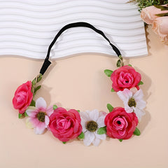 Flower Headband Bridal Wreath Hair Band Boho Style Hair Accessories