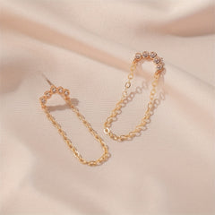 Rhinestone Decor Stud Earrings Hip Hop Goth Style Jewelry