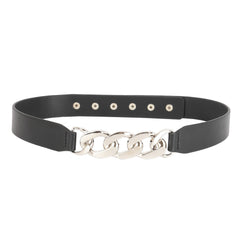 Chain Buckle Ladies Belt Women Skinny Waist Belt with Golden Metal Chain